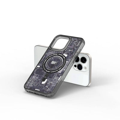 Mecha Circuit H Serisi Magsafe uyumlu Desenli iPhone 15 Pro Max Kılıf