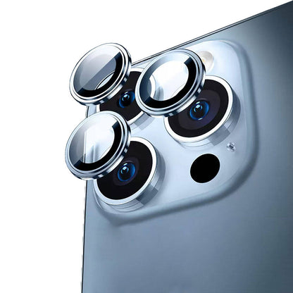 Metal Çerçeveli iPhone 15 Pro Max Kamera Lens Koruyucu