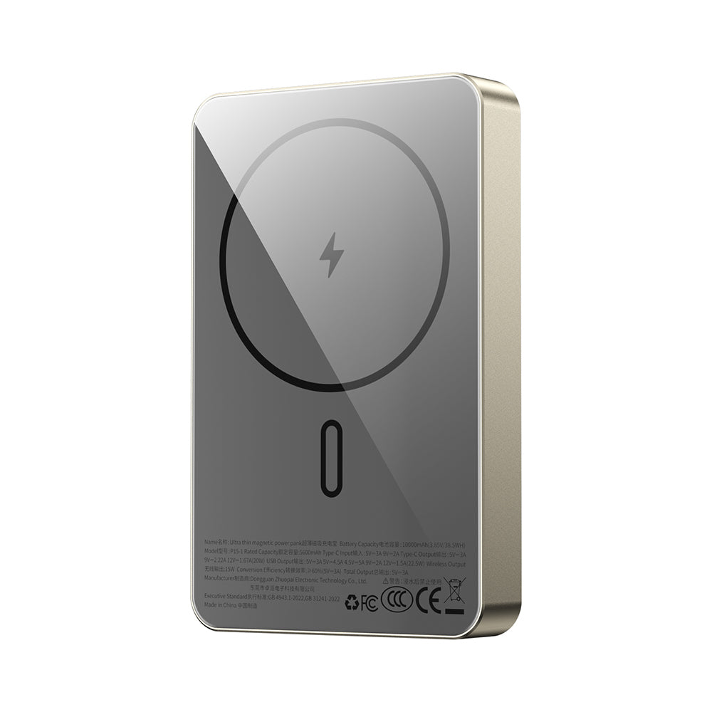 P15-1 MagSafe Uyumlu 10000mAh 15W Kablosuz Şarjlı Ultra İnce Powerbank