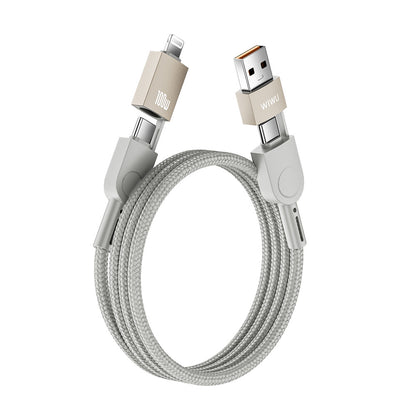 Raptor 4in1 Çoklu USB-A + Type-C to Type-C + Lightning 100W Şarj ve Data Kablosu 120cm
