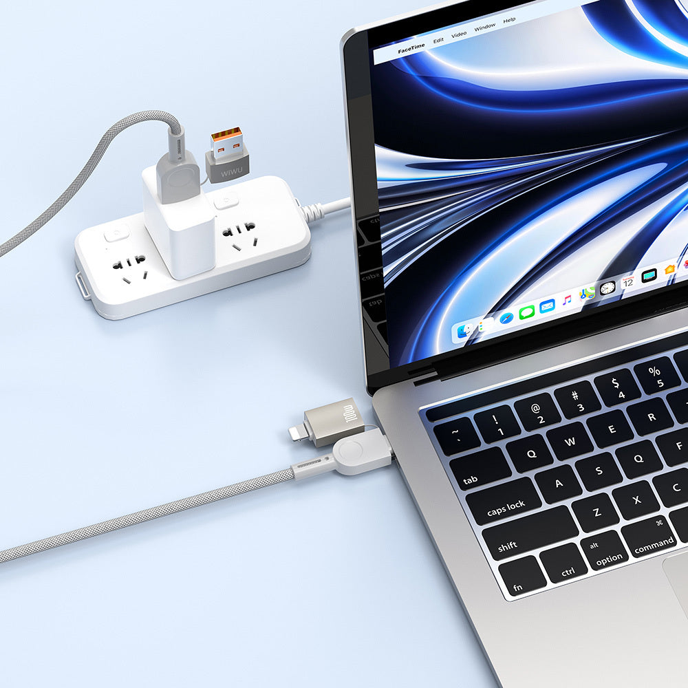 Raptor 4in1 Çoklu USB-A + Type-C to Type-C + Lightning 100W Şarj ve Data Kablosu 120cm