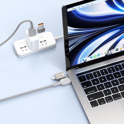 Raptor 4in1 Çoklu USB-A + Type-C to Type-C + Lightning 100W Şarj ve Data Kablosu 120cm