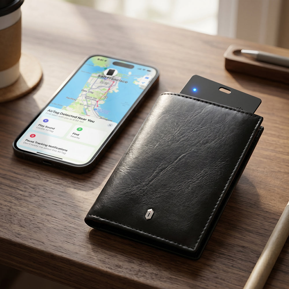 Royal Wallet iOS ve Android Uyumlu RFID Akıllı Takip Özellikli PU Deri Cüzdan
