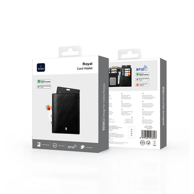 Royal Wallet iOS ve Android Uyumlu RFID Akıllı Takip Özellikli PU Deri Cüzdan
