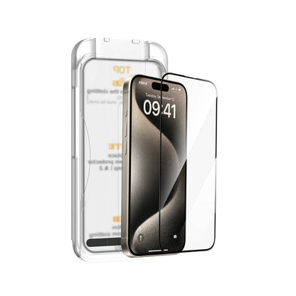 SQ-008 Kolay Uygulama Aparatlı Oleofobik Darbeye Dayanıklı iPhone 14 Plus Ekran Koruyucu