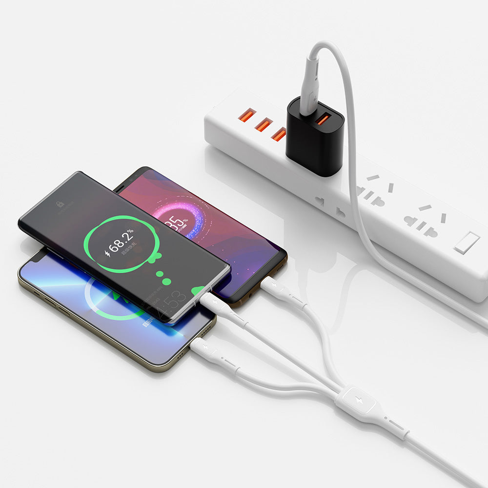 Starlink Wi-C046E 3in1 USB-A to Lightning – Type-C – Micro 60W Şarj ve Data Kablosu 1.2M