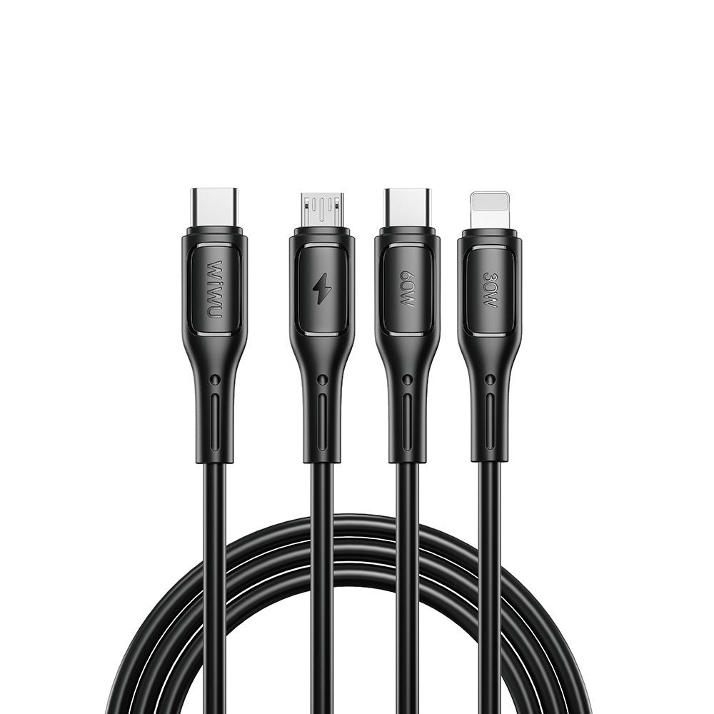 Starlink Wi-C046E 3in1 USB-A to Lightning – Type-C – Micro 60W Şarj ve Data Kablosu 1.2M
