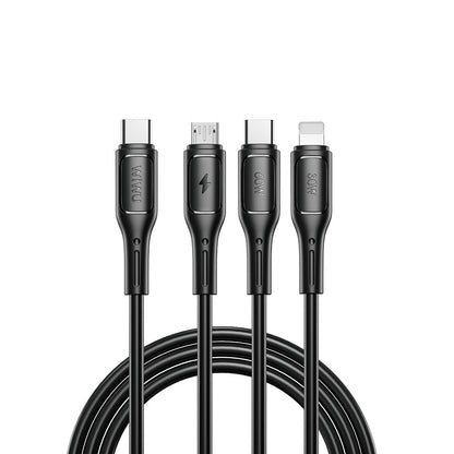 Starlink Wi-C046E 3in1 USB-A to Lightning – Type-C – Micro 60W Şarj ve Data Kablosu 1.2M