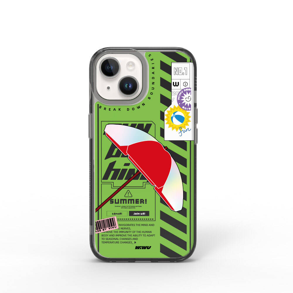 Summer Serisi Çift Katman Desenli iPhone 15 Kılıf
