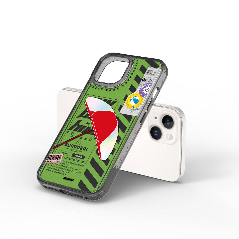 Summer Serisi Çift Katman Desenli iPhone 15 Kılıf