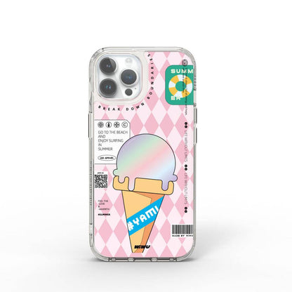 Summer Serisi Çift Katman Desenli iPhone 15 Pro Kılıf