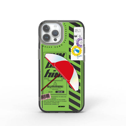 Summer Serisi Çift Katman Desenli iPhone 15 Pro Kılıf