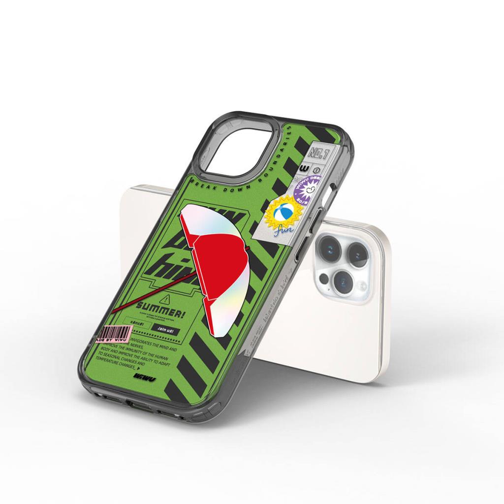 Summer Serisi Çift Katman Desenli iPhone 15 Pro Kılıf