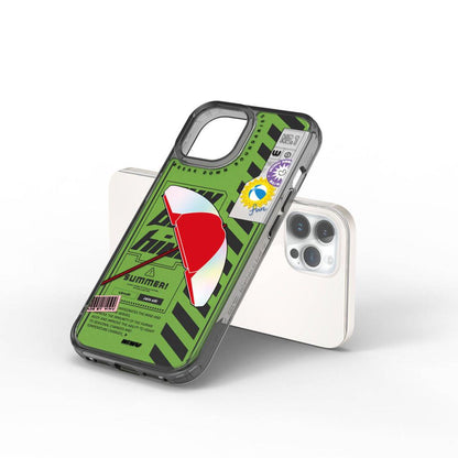 Summer Serisi Çift Katman Desenli iPhone 15 Pro Kılıf