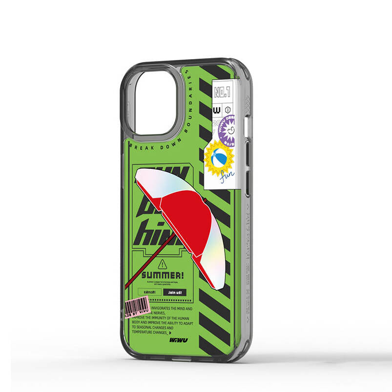 Summer Serisi Çift Katman Desenli iPhone 15 Pro Kılıf