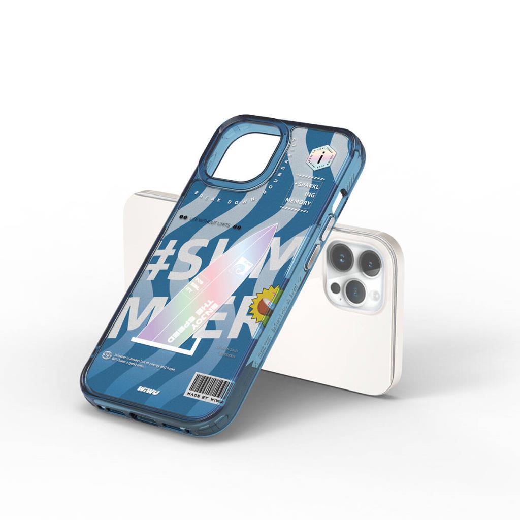Summer Serisi Çift Katman Desenli iPhone 15 Pro Kılıf
