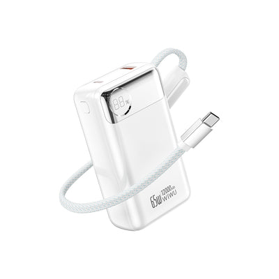 T132 Power Plus Serisi 12000mAh 65W PD Dahili Kablolu Powerbank