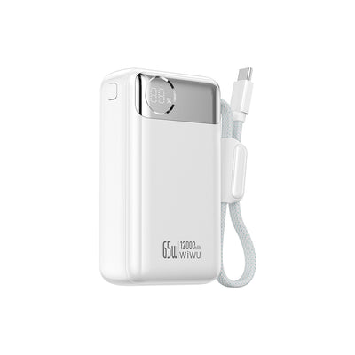 T132 Power Plus Serisi 12000mAh 65W PD Dahili Kablolu Powerbank