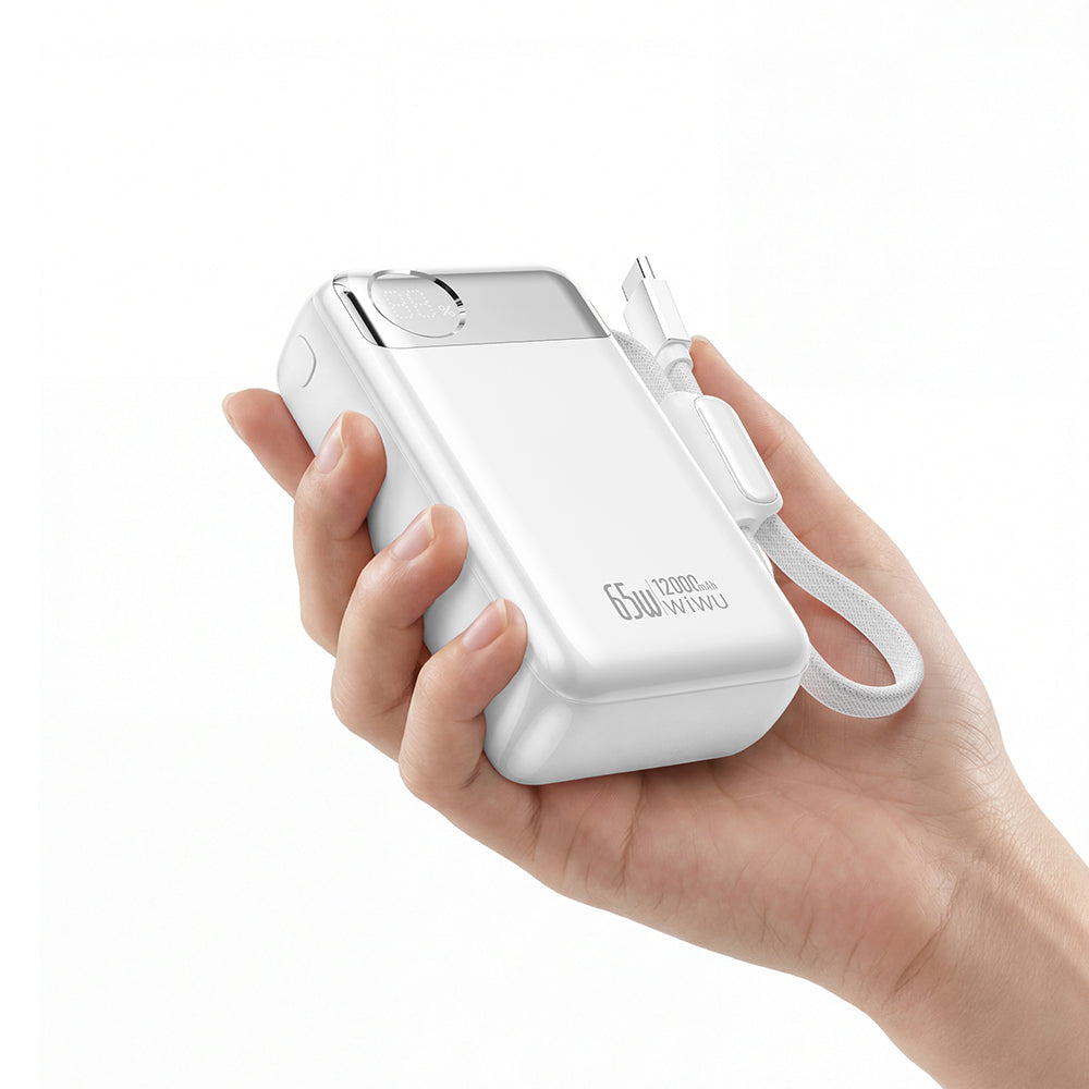 T132 Power Plus Serisi 12000mAh 65W PD Dahili Kablolu Powerbank