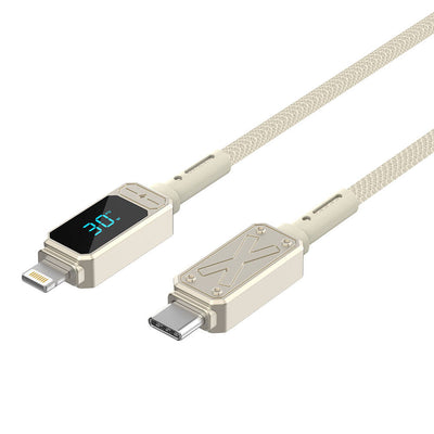 Wi-C038 Titan LED Göstergeli Type-C to Lightning PD Şarj ve Data Kablosu 30W 1,2 m