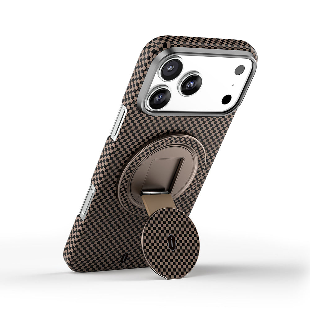 Warriors Aramid Fiber 360° Dönebilen Magsafe Yüzük Telefon Tutucu Stand