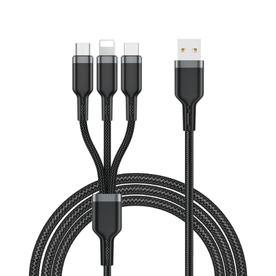 Wi-C014 3in1 USB-A to Lightning – Type-C – Micro 3.1A Şarj Kablosu 1.2M