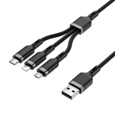 Wi-C014 3in1 USB-A to Lightning – Type-C – Micro 3.1A Şarj Kablosu 1.2M
