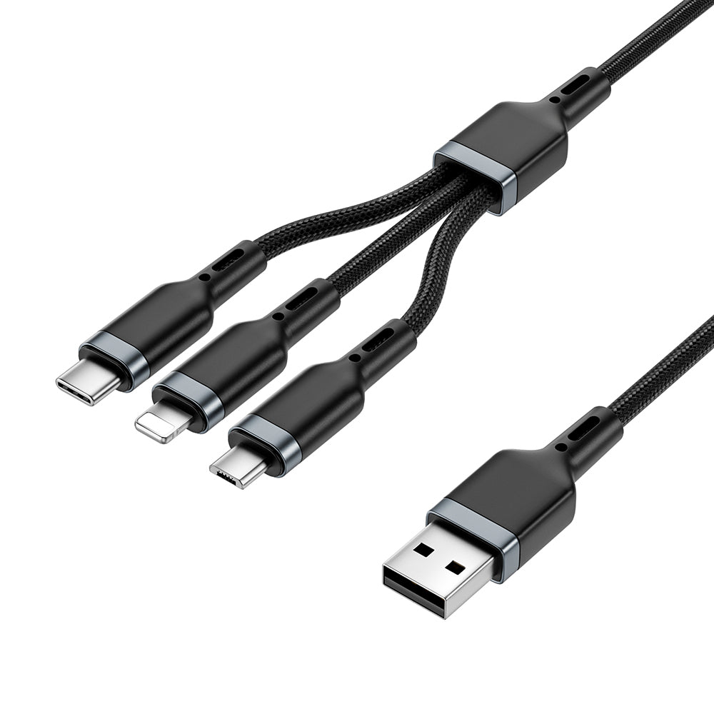 Wi-C014 3in1 USB-A to Lightning – Type-C – Micro 3.1A Şarj Kablosu 1.2M