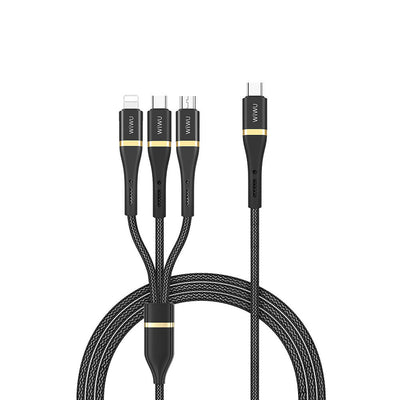Wi‑C024 Elite 3in1 Type‑C Lightning Type‑C Micro USB 100 W 1.2 m Hızlı Şarj Kablosu