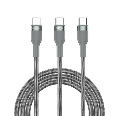 Wi-C029 Concise 2in1 Type-C Lightning Micro USB 100W 1.2M Hızlı Şarj Kablosu
