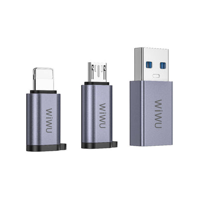 Wi-C031 Concise Serisi 3in1 Type-C to USB-A Micro Lightning Adaptör Paketi
