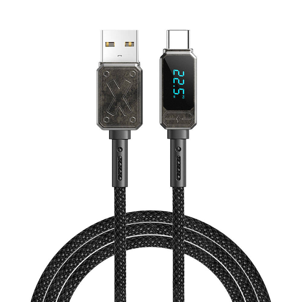Wi-C038 Titan LED Göstergeli USB-A to Type-C Şarj ve Data Kablosu 66W 1,2 m