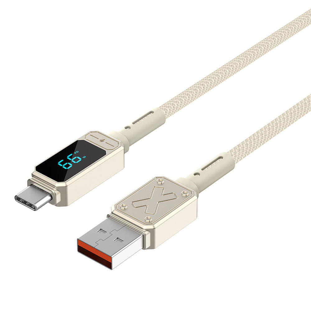 Wi-C038 Titan LED Göstergeli USB-A to Type-C Şarj ve Data Kablosu 66W 1,2 m