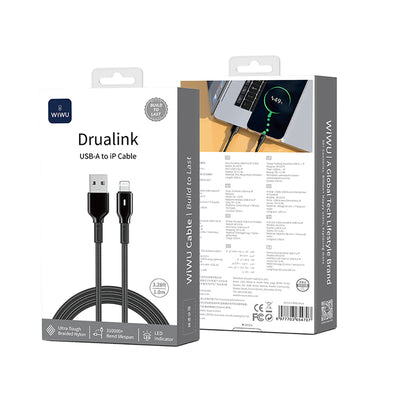 Wi-C074 Drualink USB-A to Lightning Hızlı Şarj Kablosu 1M