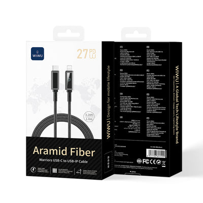 Wi-C080 Warriors Aramid Fiber Type-C to Lightning 27W PD Şarj Kablosu 1M