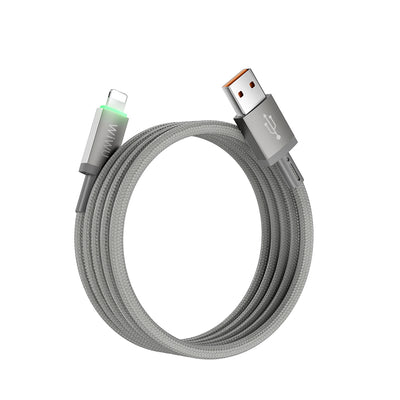 Wi-C081 Maglink Işıklı Magnetik USB-A to Lightning Hızlı Şarj Kablosu 1M