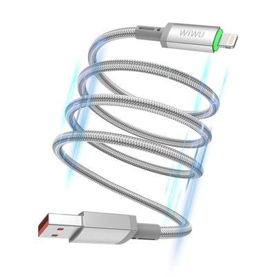 Wi-C081 Maglink Işıklı Magnetik USB-A to Lightning Hızlı Şarj Kablosu 1M