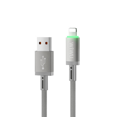 Wi-C081 Maglink Işıklı Magnetik USB-A to Lightning Hızlı Şarj Kablosu 1M