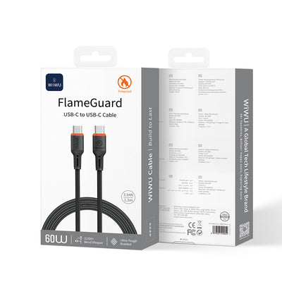 Wi-C098 FlameGuard Type-C to Type-C 60W Hızlı Şarj ve Data Kablosu 1.2m