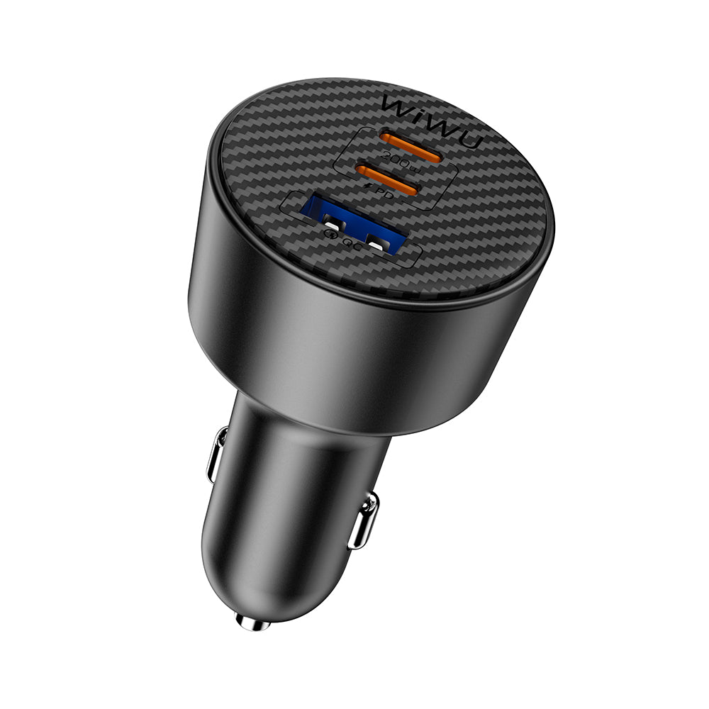 Wi-CC026 PD Type-C + USB-A Portlu 200W Aramid Fiber Araç Şarj Aleti