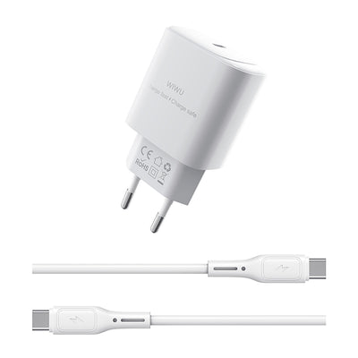 Wi-G008 Essen Serisi GaN Tech PD Hızlı Şarj Başlığı Type-C to Type-C PD 30W Kablolu Şarj Seti