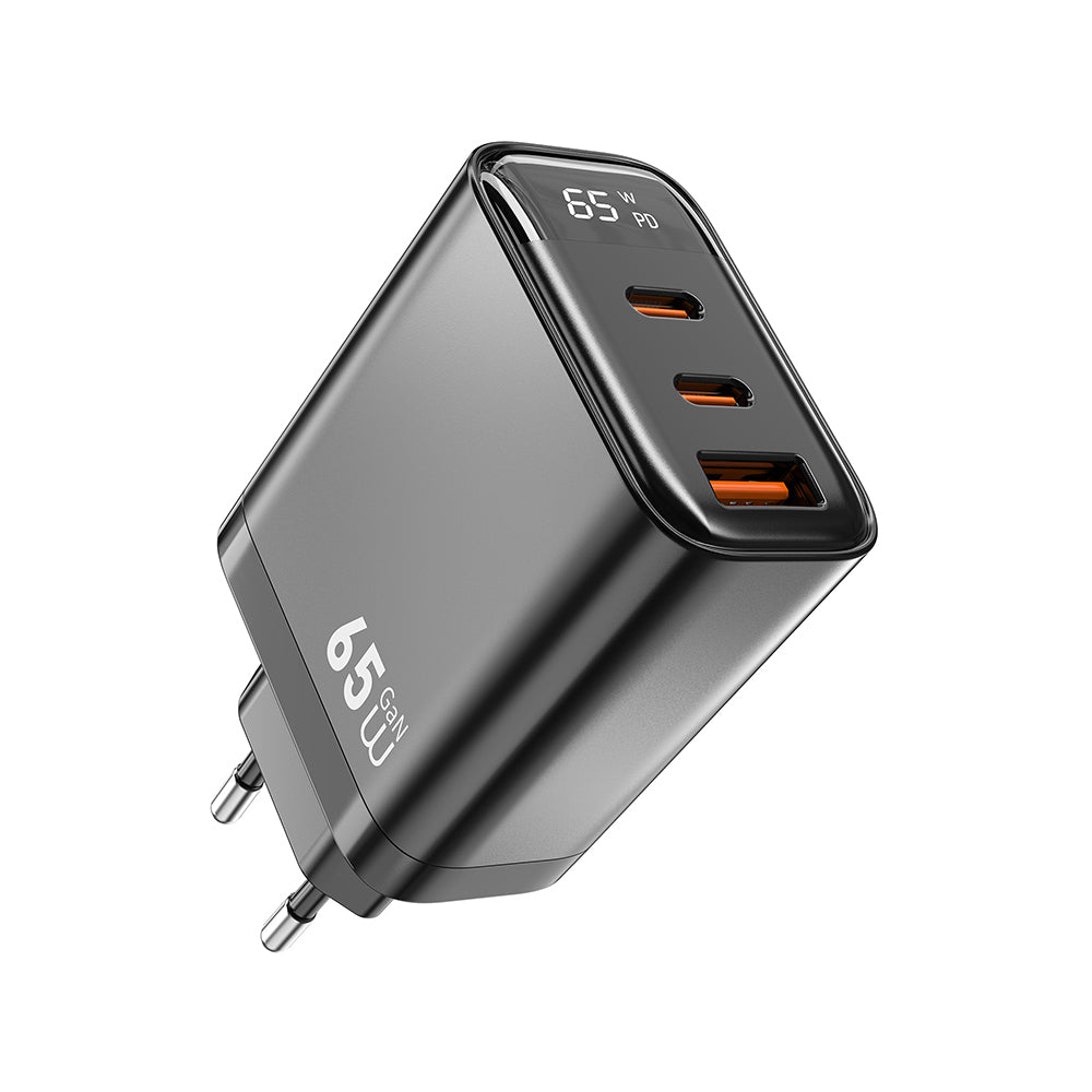 Wi-G012 Firefly Dual Type-C PD & USB-A GaN Teknolojili Hızlı Şarj Başlığı 65W