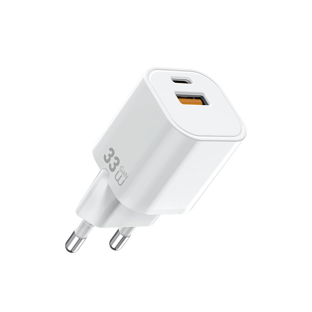 Wi-G017 Cube Serisi Type-C PD ve USB-A GaN Tech 33W Mini Şarj Başlığı