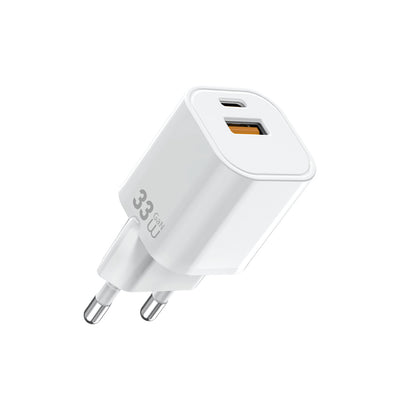 Wi-G017 Cube Serisi Type-C PD ve USB-A GaN Tech 33W Mini Şarj Başlığı