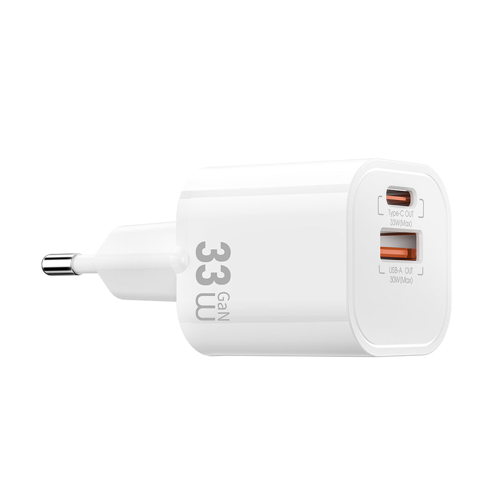 Wi-G017 Cube Serisi Type-C PD ve USB-A GaN Tech 33W Mini Şarj Başlığı