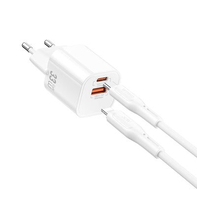 Wi-G018 Cube Gan Type-C to Lightning PD Hızlı Şarj Cihazı ve Kablo Set 33W
