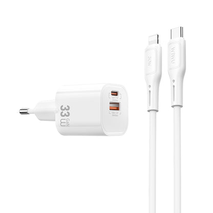 Wi-G018 Cube Gan Type-C to Lightning PD Hızlı Şarj Cihazı ve Kablo Set 33W