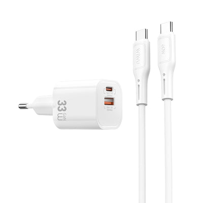 Wi-G018 Cube Gan Type-C to Type-C PD Hızlı Şarj Cihazı ve Kablo Set 33W