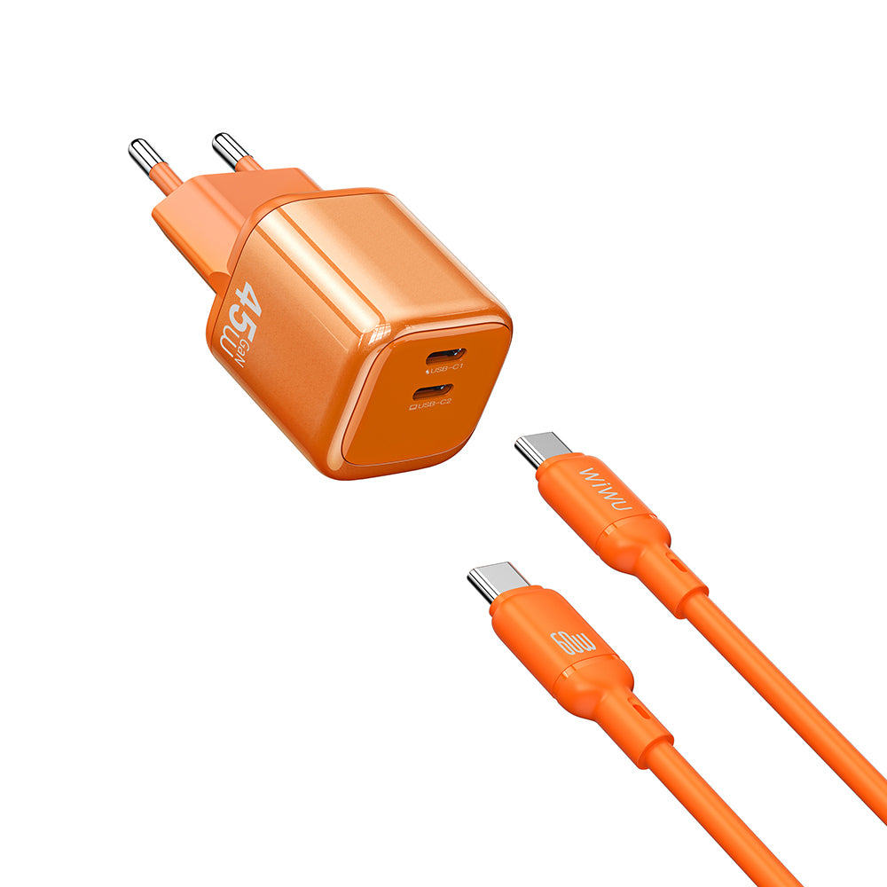 Wi-G025 Cube Serisi 47W GaN Type-C to Type-C Şarj Seti