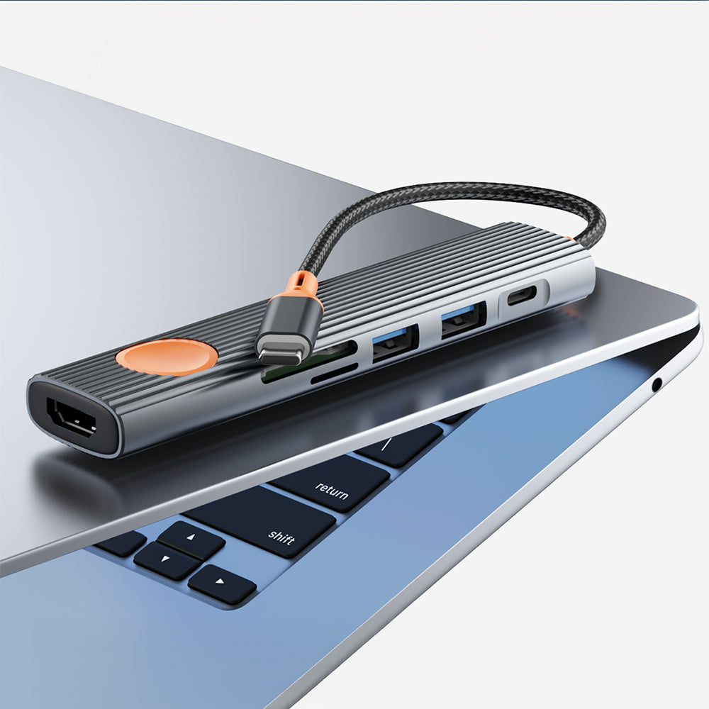Wi-HB8007 Travel 7'si 1 Arada Type-C Dönüştürücü Hub 100W 4K HDMI